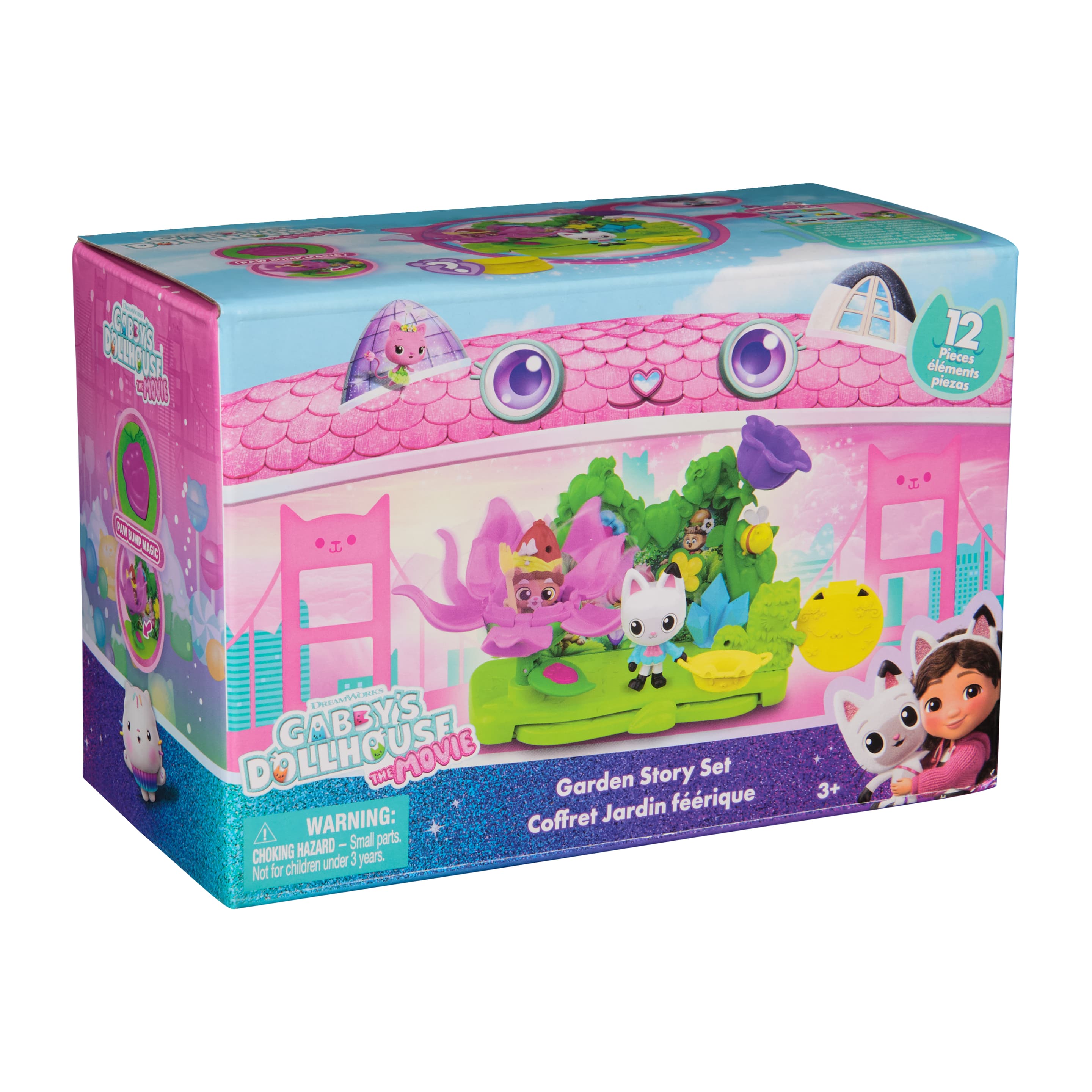 Gabby’s Dollhouse: Der Film – Garten Story Set mit Panda Pfötchen & Kätzchen Gnom Figuren und 9 Zubehörteilen 