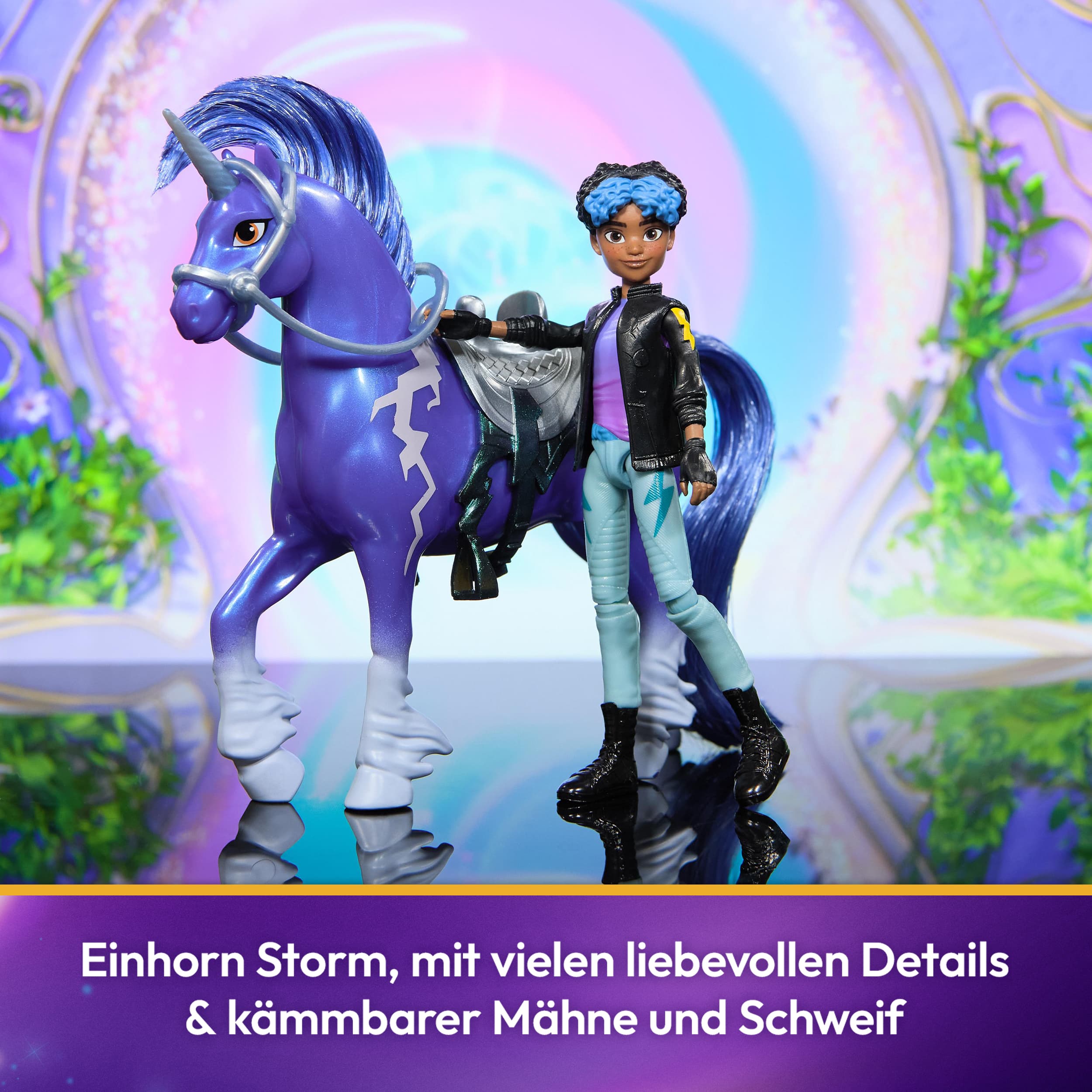 Produktbild Unicorn Academy Set - Rory und Einhorn Storm mit echter Mähne und Schweif sowie Bürste, ca. 12 cm große Originalfiguren zur beliebten Netflix Serie 4 von 7
