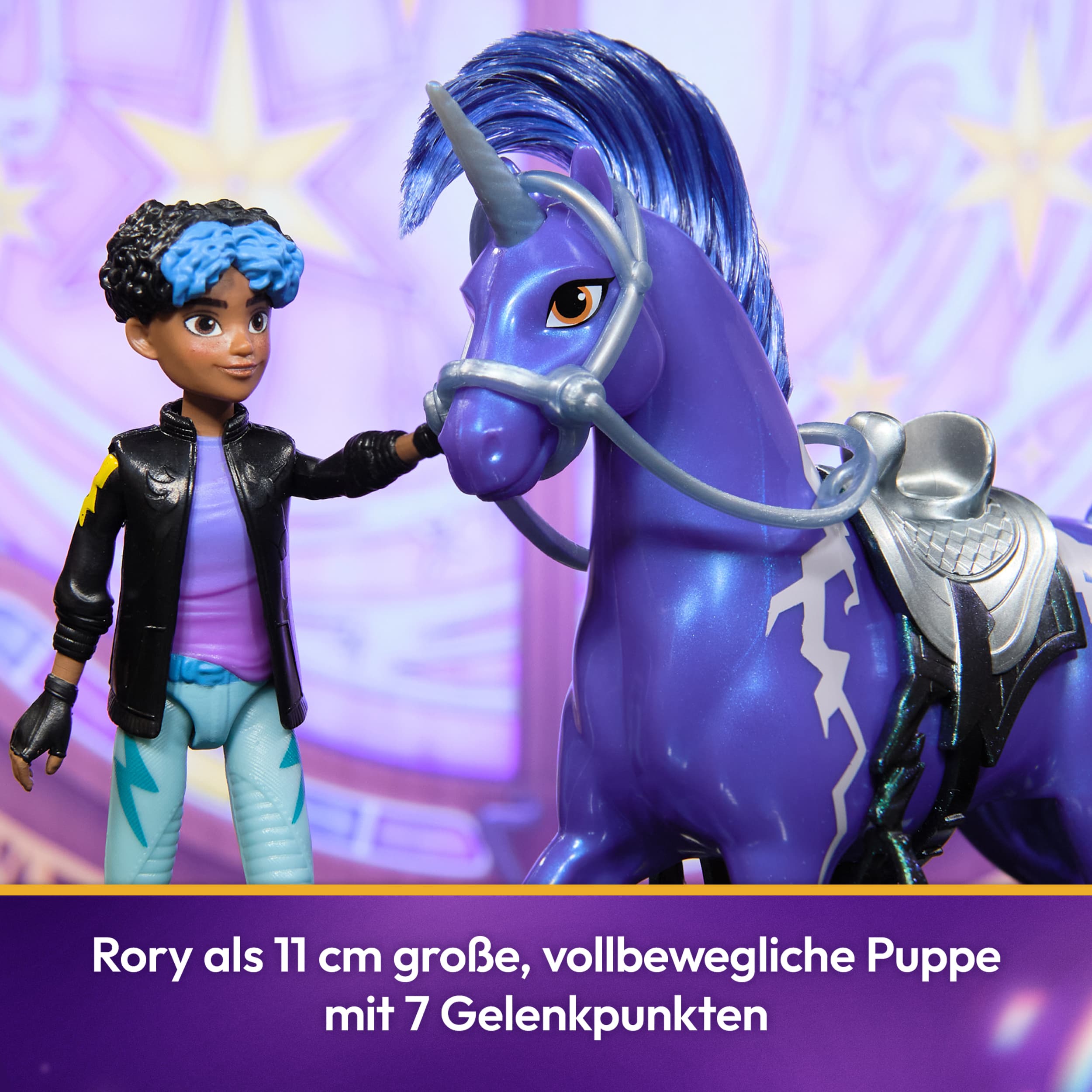 Produktbild Unicorn Academy Set - Rory und Einhorn Storm mit echter Mähne und Schweif sowie Bürste, ca. 12 cm große Originalfiguren zur beliebten Netflix Serie 3 von 7