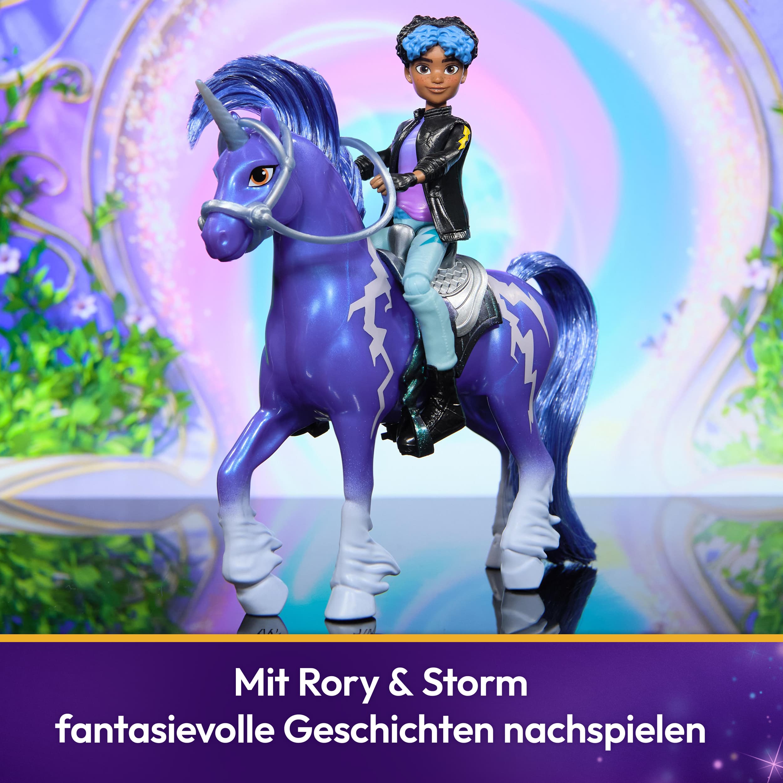 Produktbild Unicorn Academy Set - Rory und Einhorn Storm mit echter Mähne und Schweif sowie Bürste, ca. 12 cm große Originalfiguren zur beliebten Netflix Serie 2 von 7