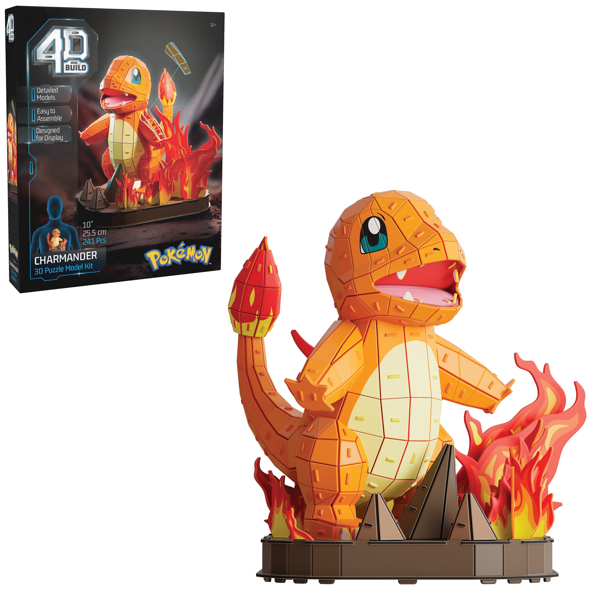 4D Build - Pokémon Glumanda - detailreicher 3D-Modellbausatz