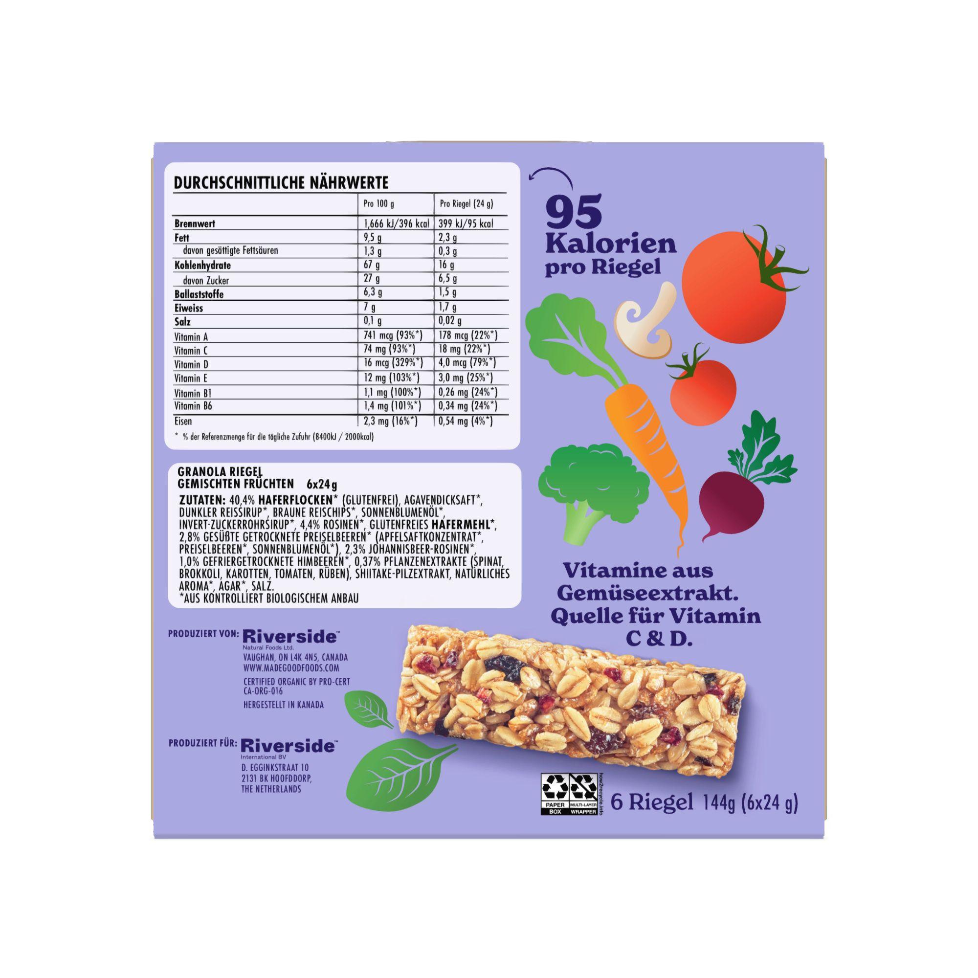 Produktbild MADEGOOD Bio Granola Riegel Gemischte Früchte 2 von 5