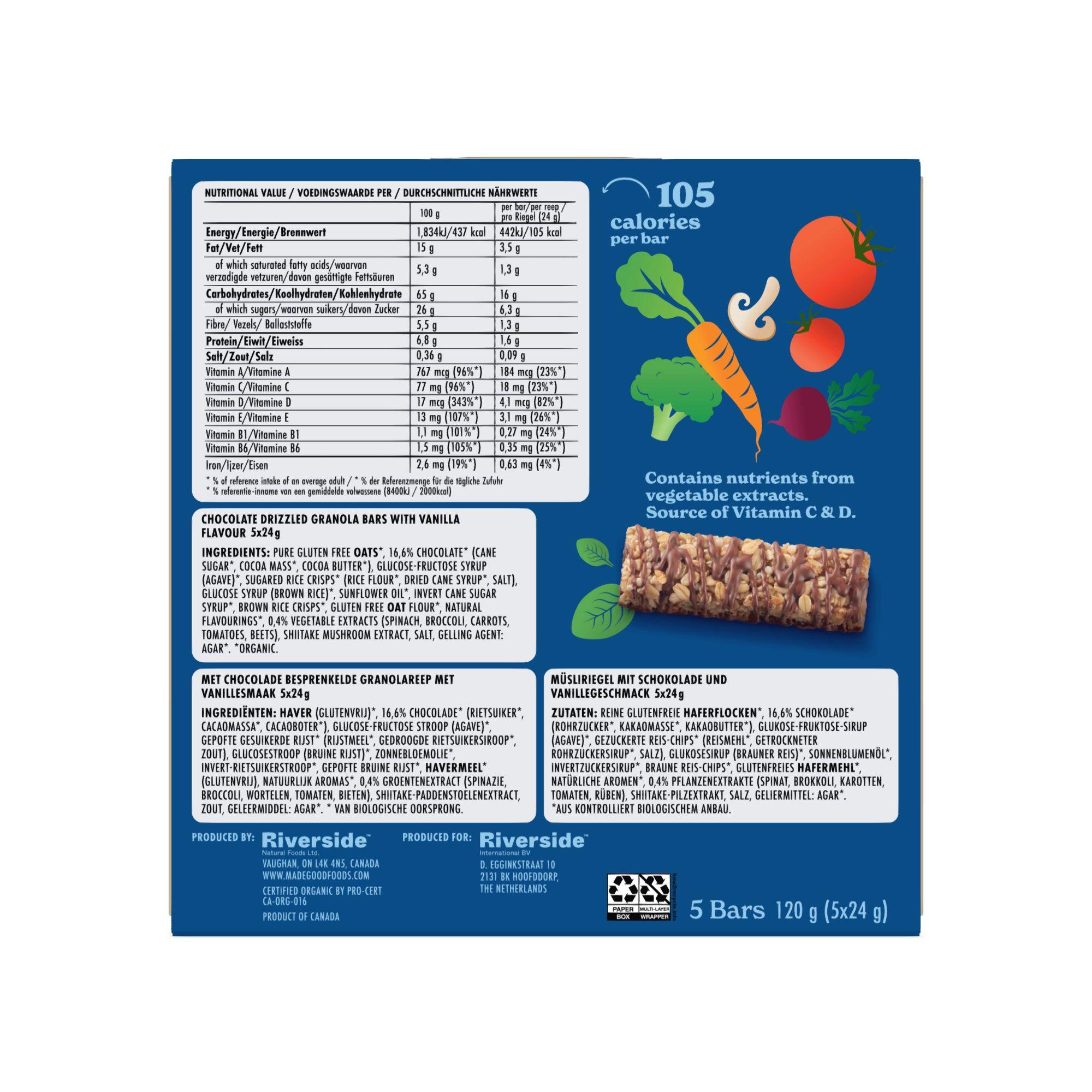 Produktbild MADEGOOD Bio Müsliriegel mit Schokolade und Vanillegeschmack 5 von 5