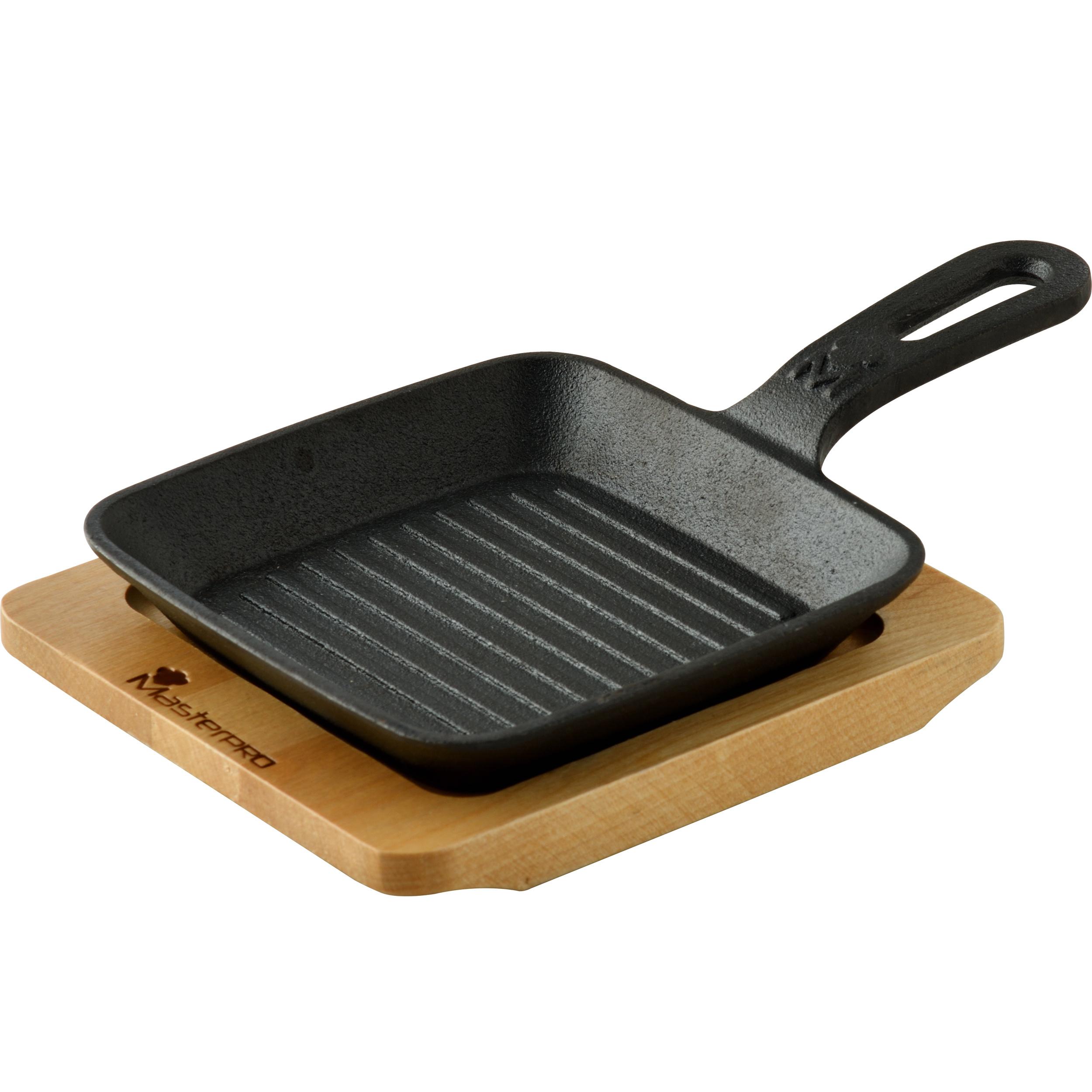 MASTERPRO Grillpfanne aus Gusseisen 13,7x22,2x2,2cm