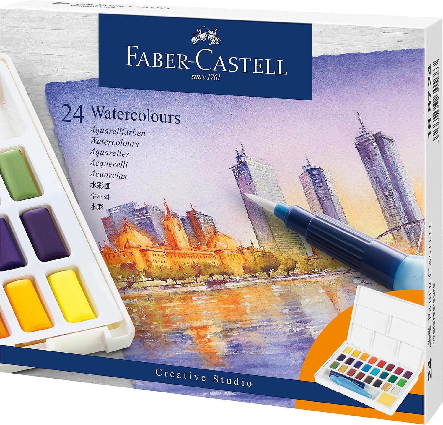 FABER-CASTELL Aquarellfarben in Näpfchen 24er Etui