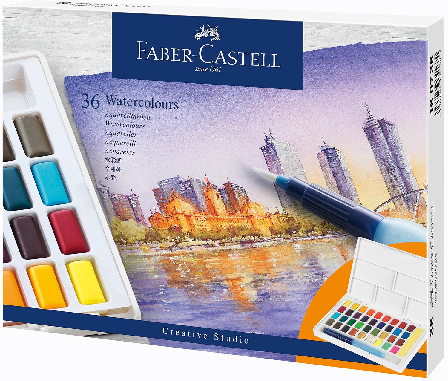 FABER-CASTELL Aquarellfarben in Näpfchen 36er Etui