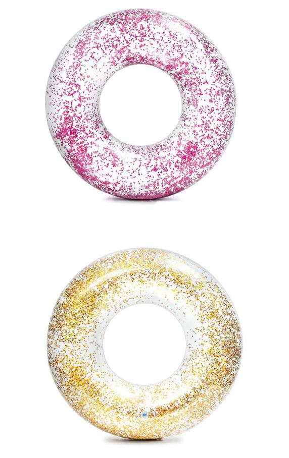 Intex - Schwimmreifen Glitter Transparent, 119 cm