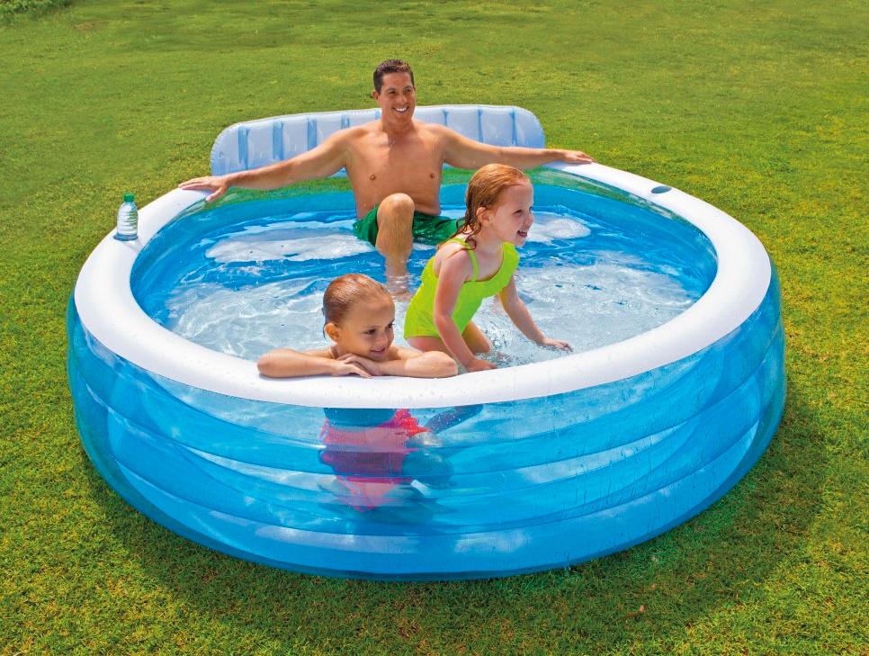 Intex - Schwimm Center Family Lounge Pool mit Sitzbank, 224 x 216 x 76 cm
