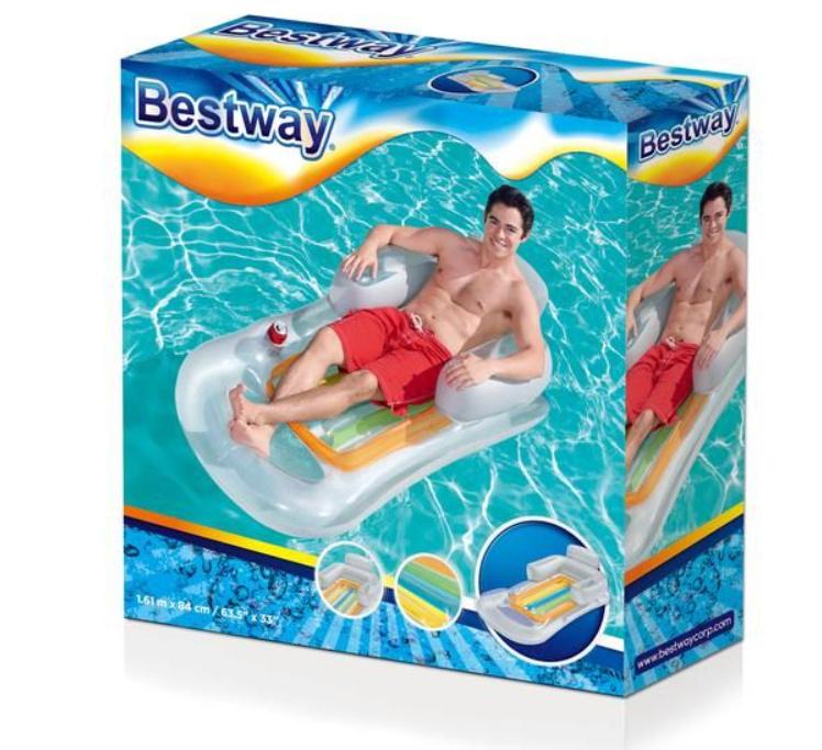 Produktbild Bestway - Luftmatratze mit Rückenlehne Designer Fashion Lounge 161 x 84 cm, 1 Stück, sortiert 2 von 6