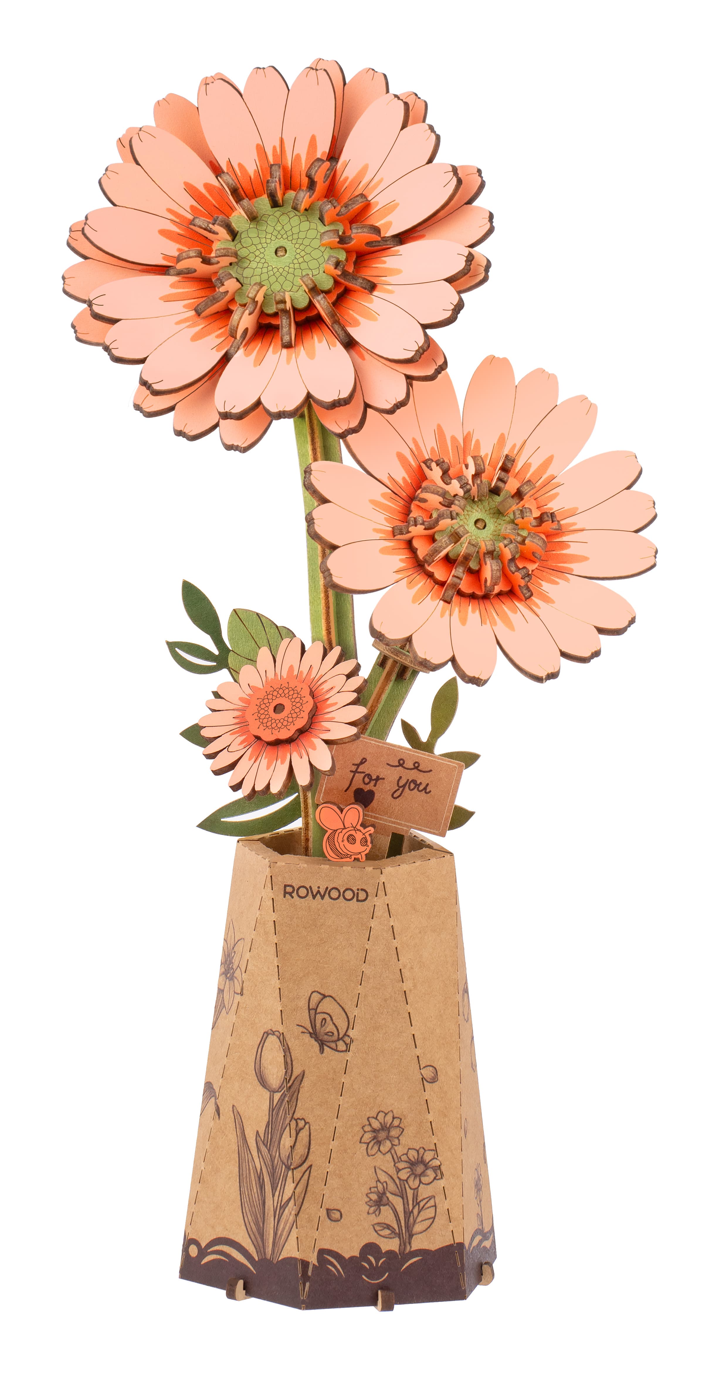Robotime - Book Nook - DIY Miniaturhaus - Light Orange Gerbera