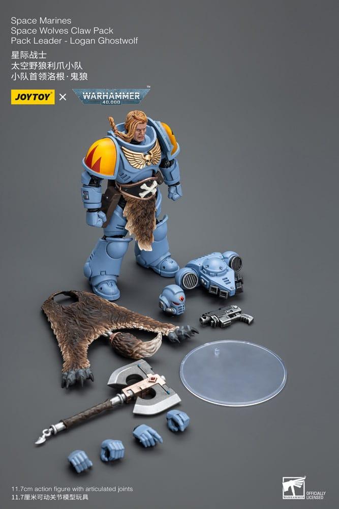 Produktbild Warhammer 40k Actionfigur 1/18 Space Marines Space Wolves Claw Pack Pack Leader -Logan Ghostwolf 12 cm 4 von 8