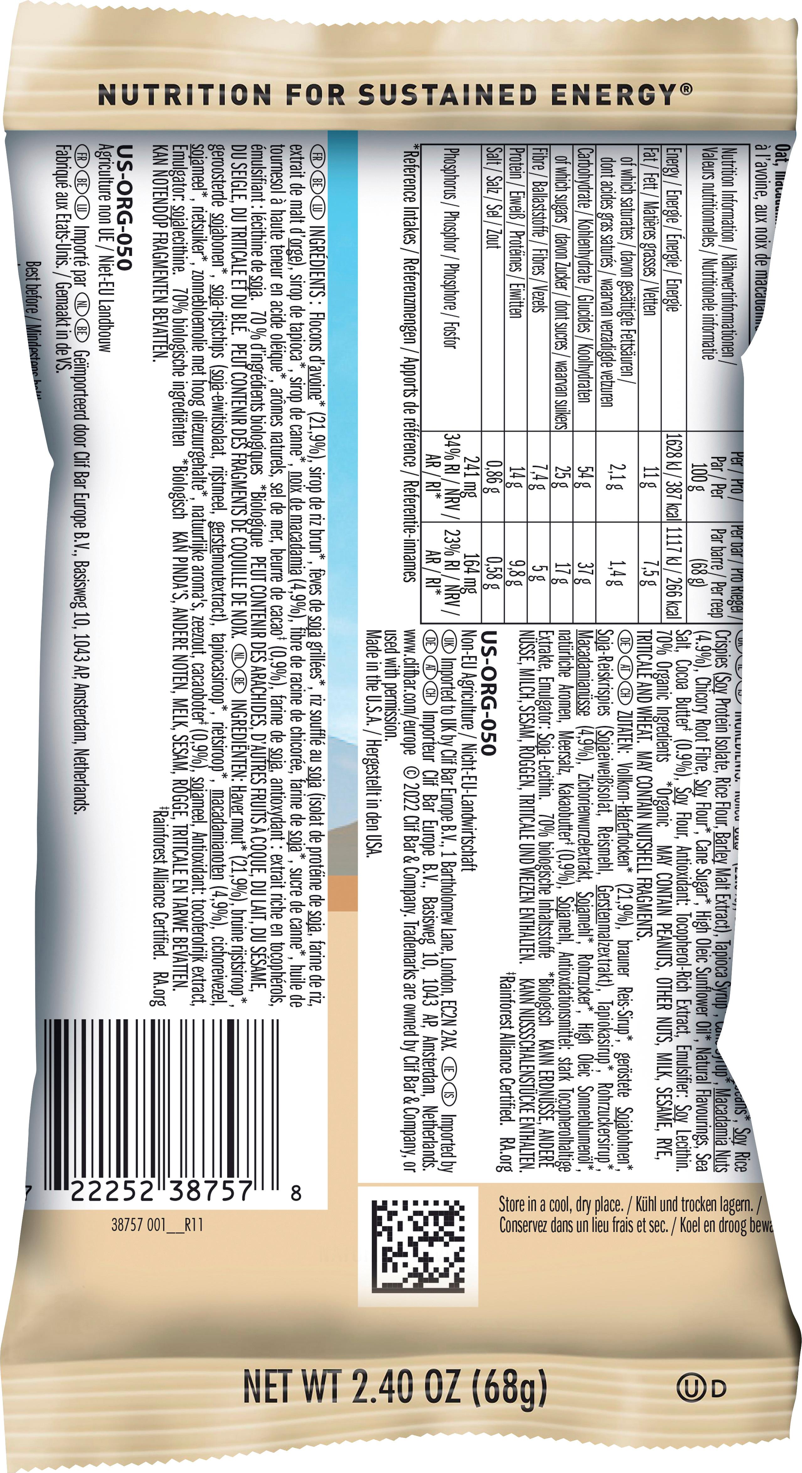 Produktbild Clif Bar White Chocolate Macadamia Nut 2 von 2