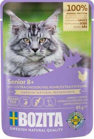 BOZITA Katzennassfutter Senior 8+ Häppchen in Sauce mit viel Huhn
