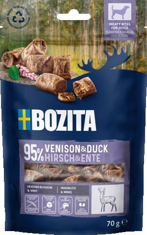 BOZITA Hundesnack Meaty Bites Hirsch und Ente