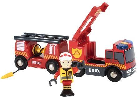 Produktbild BRIO Bahn - Feuerwehr-Leiterfahrzeug mit Licht und Sound 2 von 2