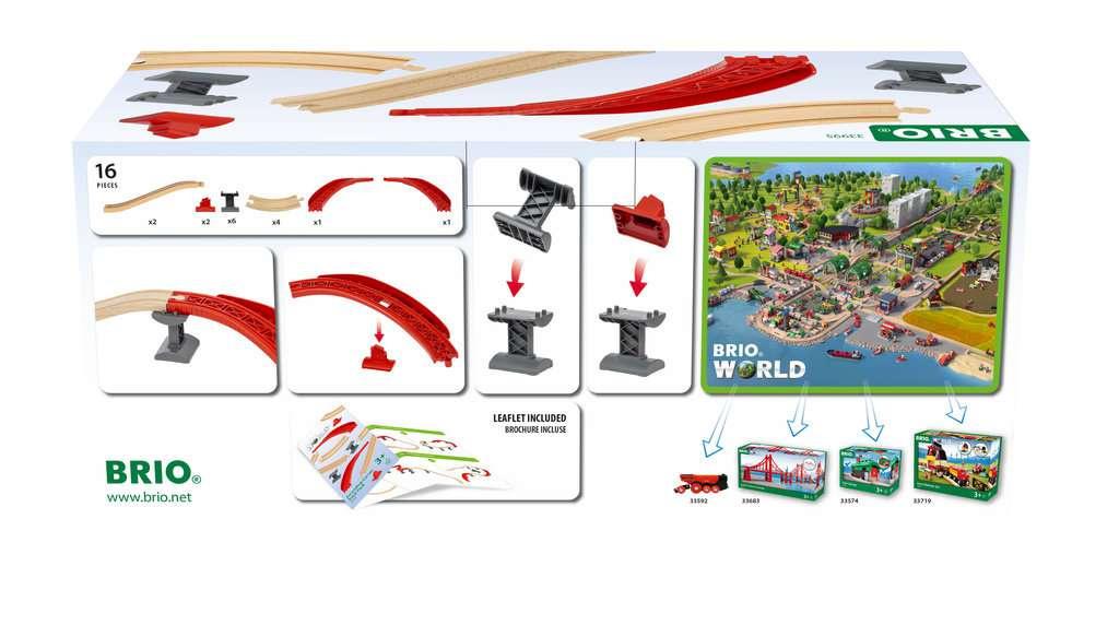 Produktbild BRIO Bahn - BRIO World 33995 Schienenpaket Berg und Tal 16-teiliges Schienenpaket 2 von 14