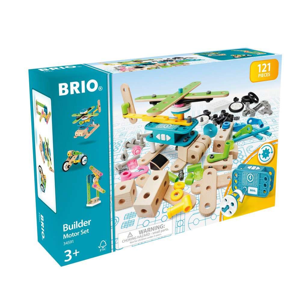 BRIO Builder - Motor-Konstruktionsset 120 tlg. - Umfangreiches Set mit Motor zum Konstruieren