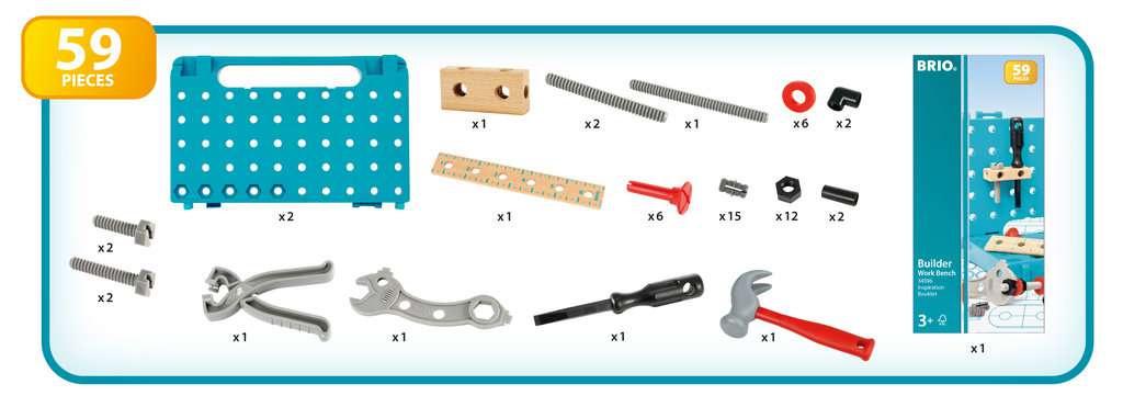 Produktbild BRIO Builder - Werkbank-Koffer - Perfektes Einstiegs-Set für kleine Handwerker 6 von 11