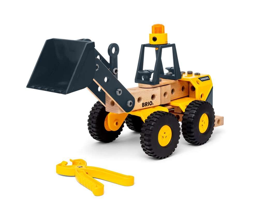Produktbild BRIO Builder - Volvo Frontlader - Starkes Baufahrzeug mit beweglicher Ladeschaufel, Knicklenkung und Lichtmodul 6 von 13