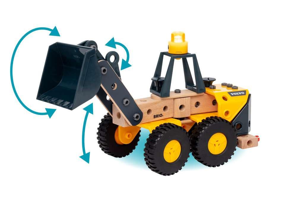 Produktbild BRIO Builder - Volvo Frontlader - Starkes Baufahrzeug mit beweglicher Ladeschaufel, Knicklenkung und Lichtmodul 7 von 13