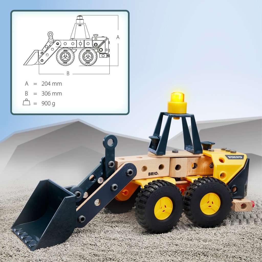 Produktbild BRIO Builder - Volvo Frontlader - Starkes Baufahrzeug mit beweglicher Ladeschaufel, Knicklenkung und Lichtmodul 9 von 13