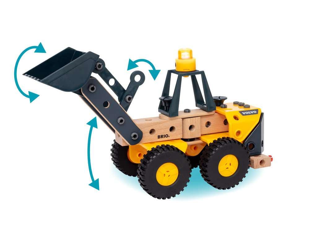 Produktbild BRIO Builder - Volvo Frontlader - Starkes Baufahrzeug mit beweglicher Ladeschaufel, Knicklenkung und Lichtmodul 12 von 13