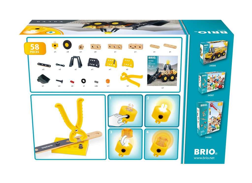 Produktbild BRIO Builder - Volvo Frontlader - Starkes Baufahrzeug mit beweglicher Ladeschaufel, Knicklenkung und Lichtmodul 13 von 13
