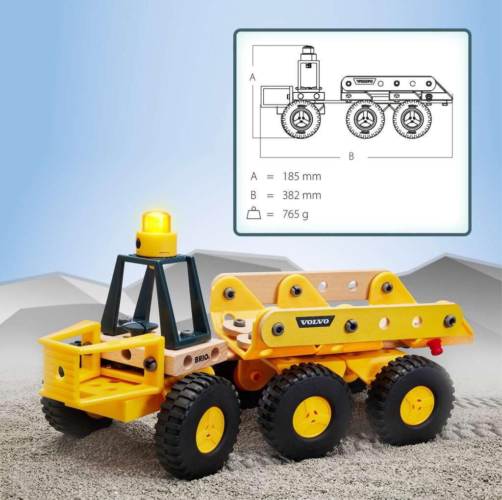 Produktbild BRIO Builder - Volvo Muldenkipper - Starkes Baufahrzeug mit kippbarer Ladefläche, Knicklenkung und Lichtmodul 10 von 14