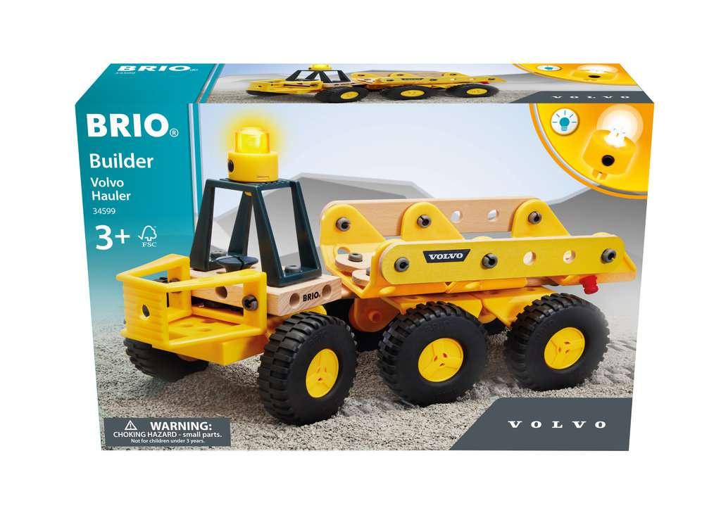 BRIO Builder - Volvo Muldenkipper - Starkes Baufahrzeug mit kippbarer Ladefläche, Knicklenkung und Lichtmodul