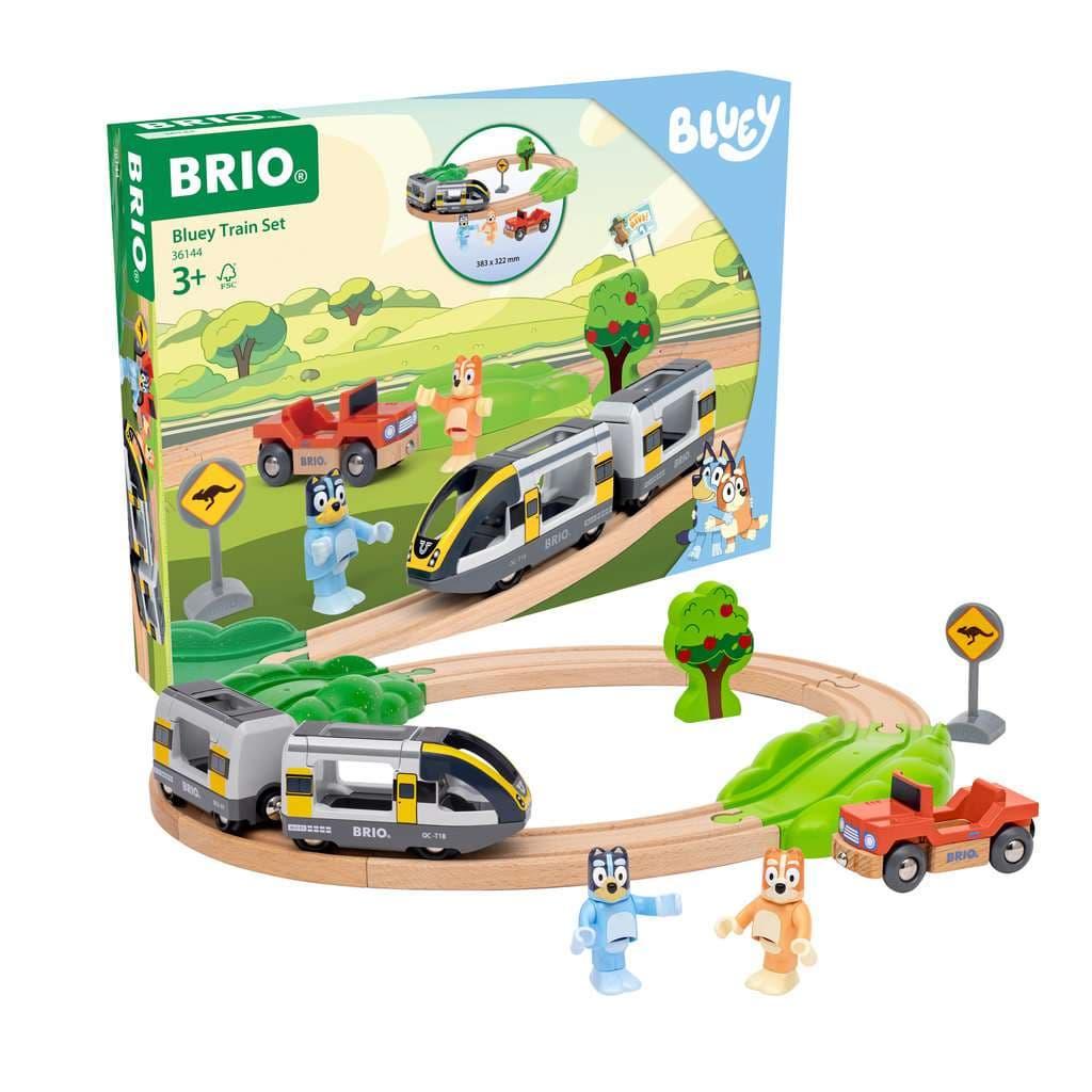BRIO World - 36144 Bluey Zugset - Spielzeugzug-Set für Kinder ab 3 Jahren