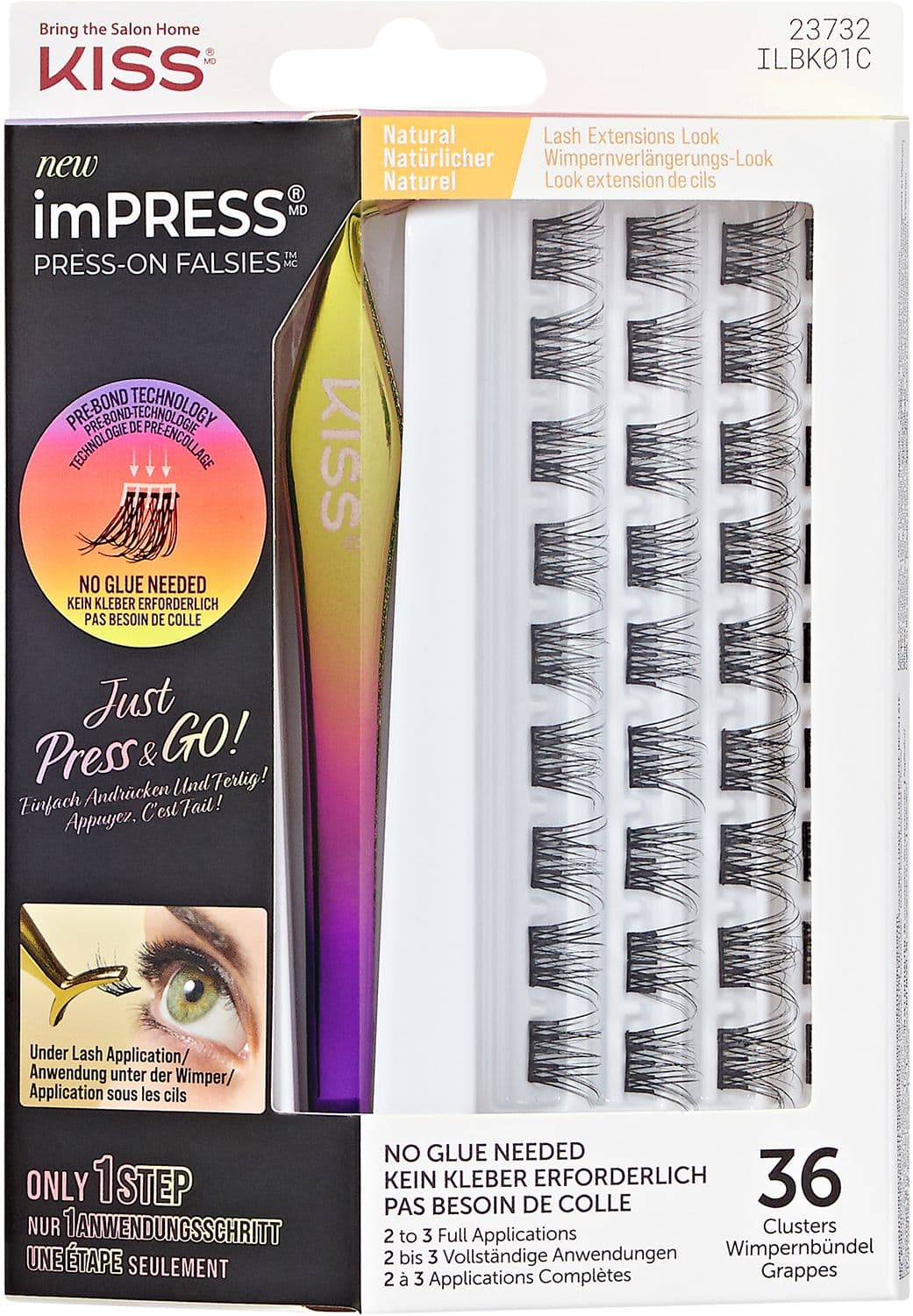 KISS imPRESS FALSIES Press-on Lash KIT #01 Natural