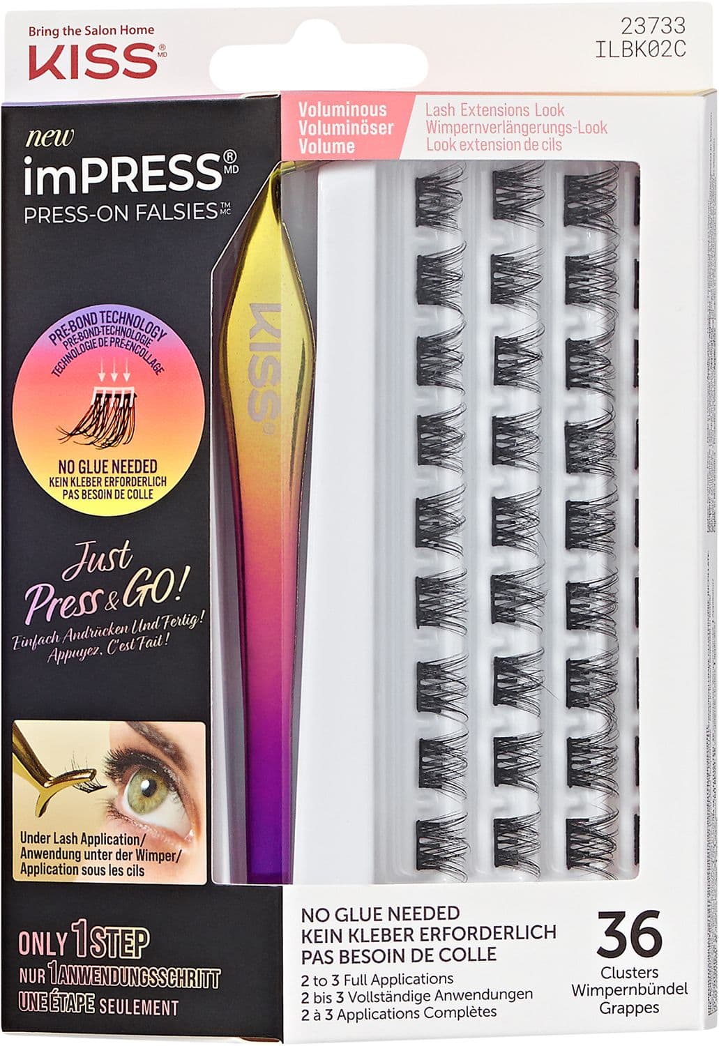 KISS imPRESS FALSIES Press-on Lash KIT #02 Voluminous