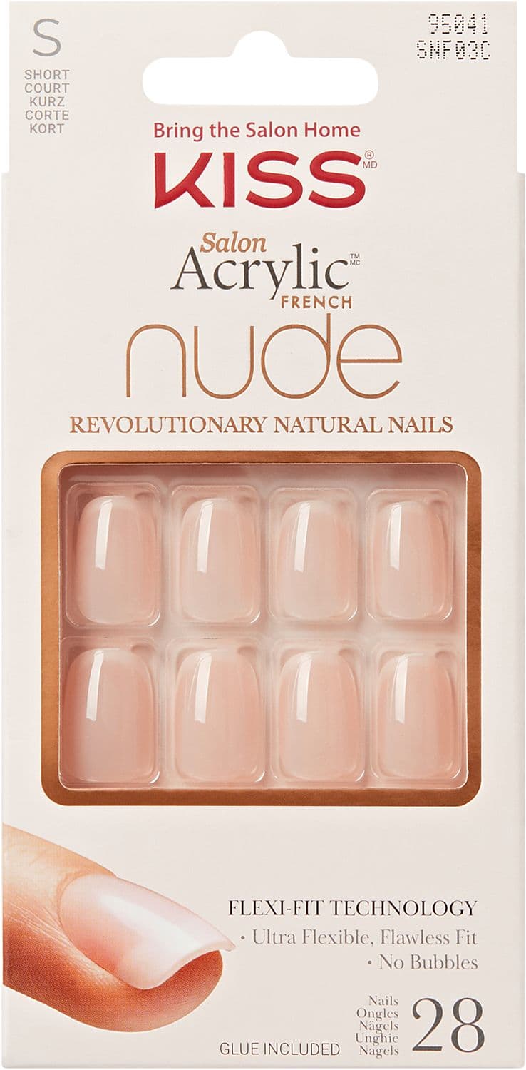KISS Nails Salon Acrylic French Nude Short