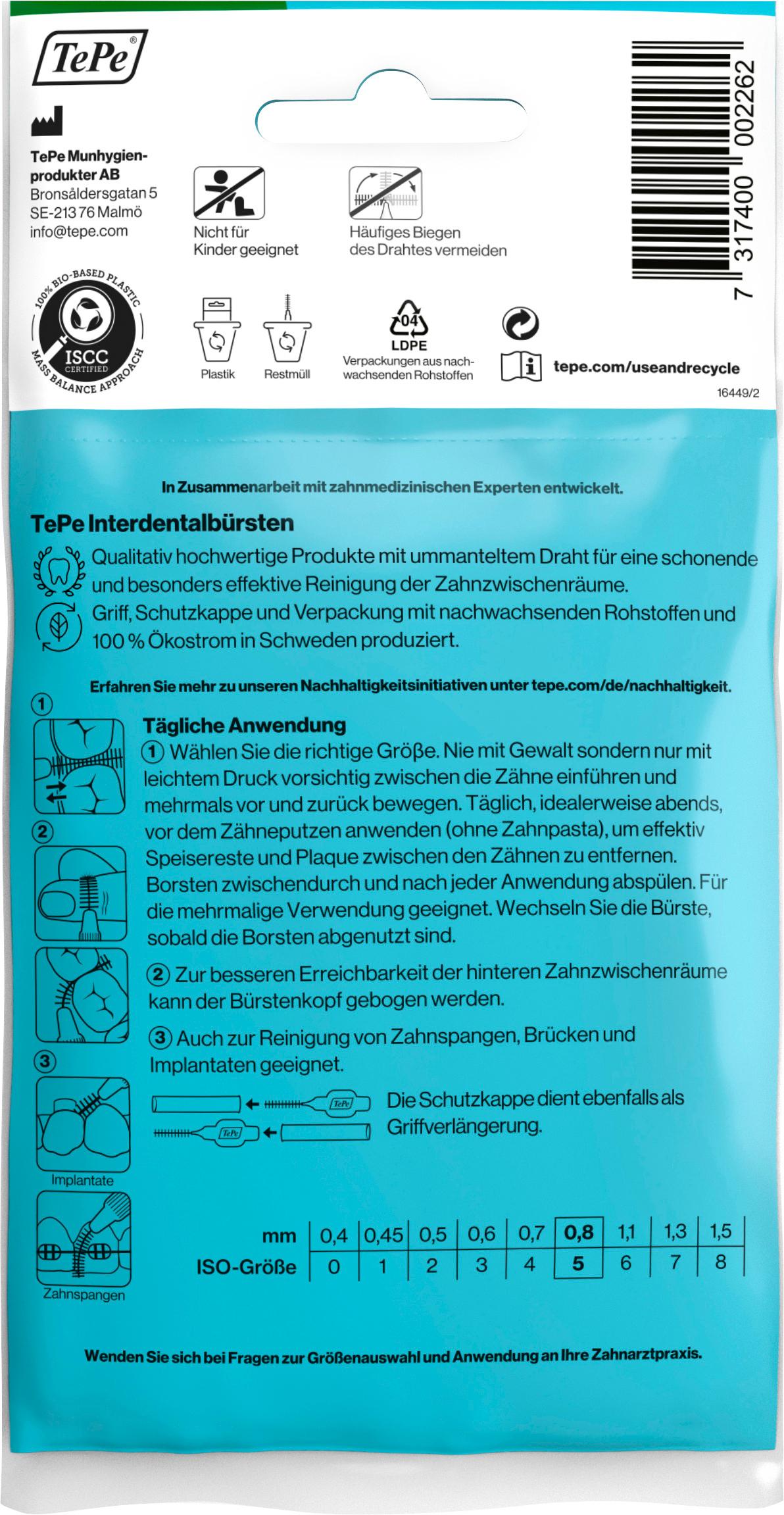 Produktbild TePe Interdentalbürste 0,8mm Gr. 5 2 von 6