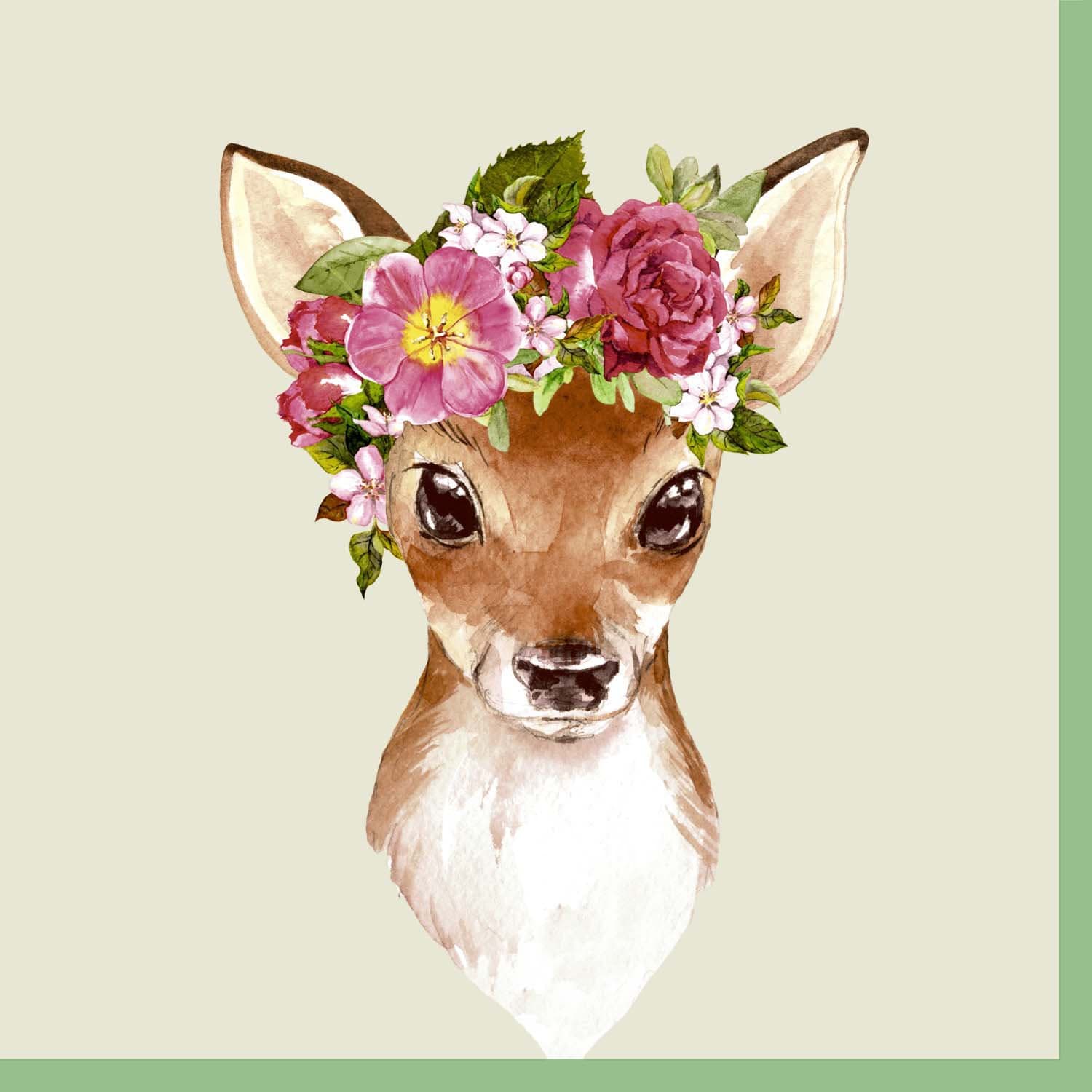 Paper + Design Servietten Floral Deer 33x33cm