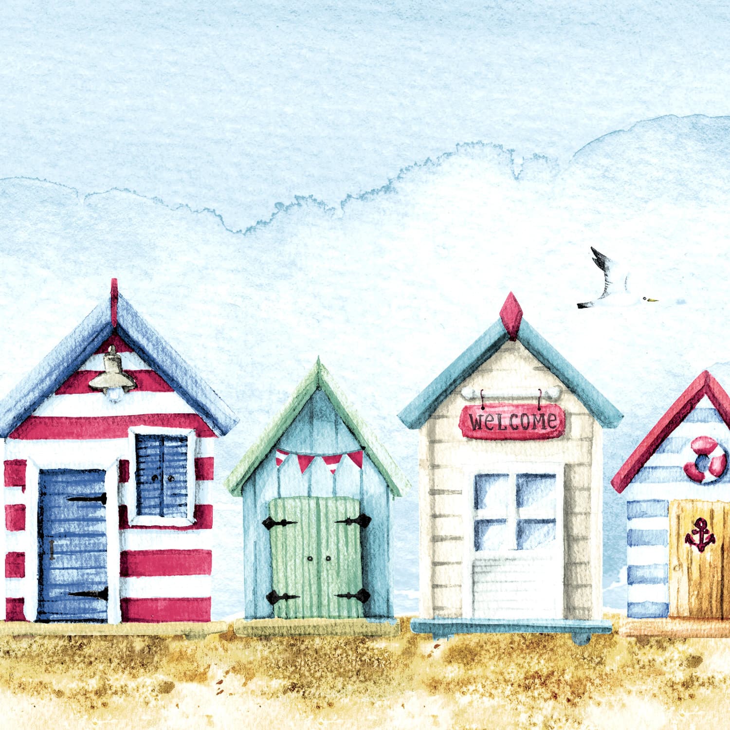 Paper + Design Servietten Beach Houses 33x33cm