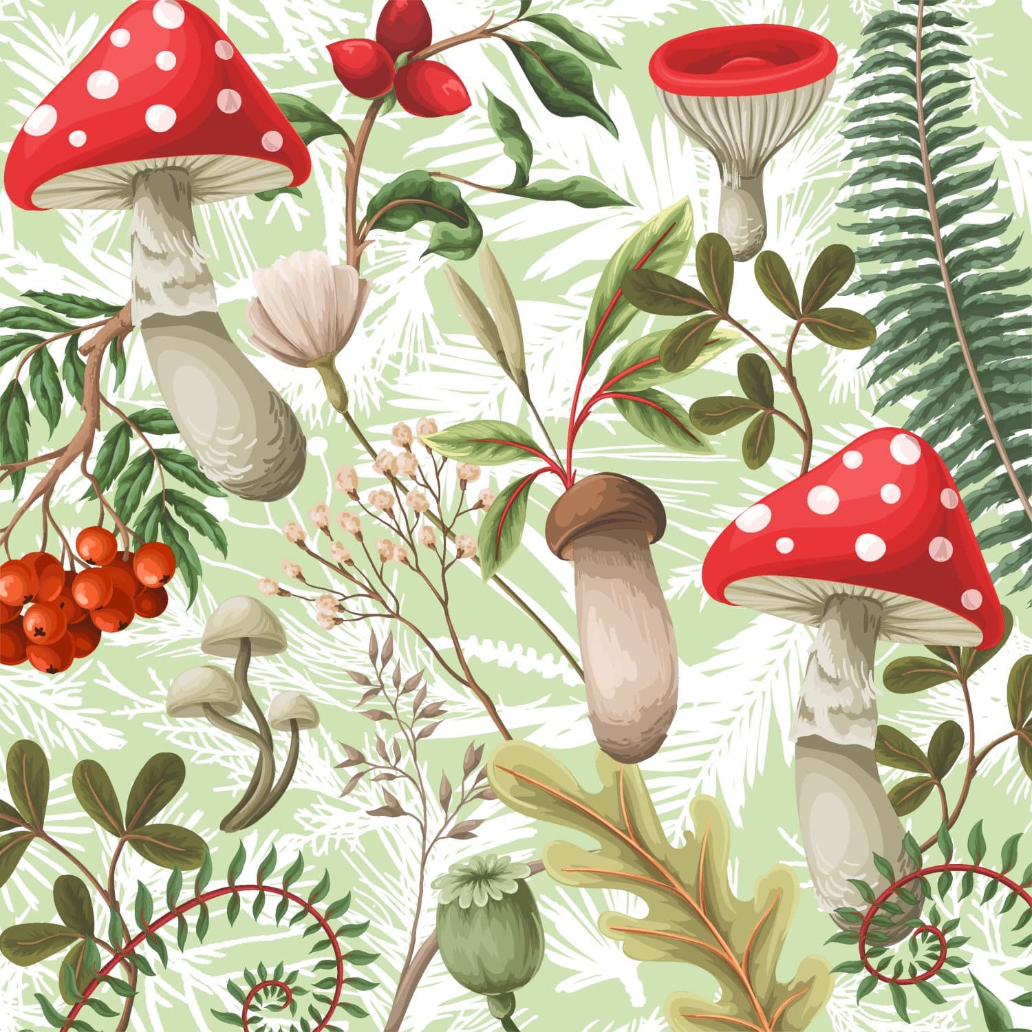 Paper + Design Servietten Forest Fungi 33x33cm