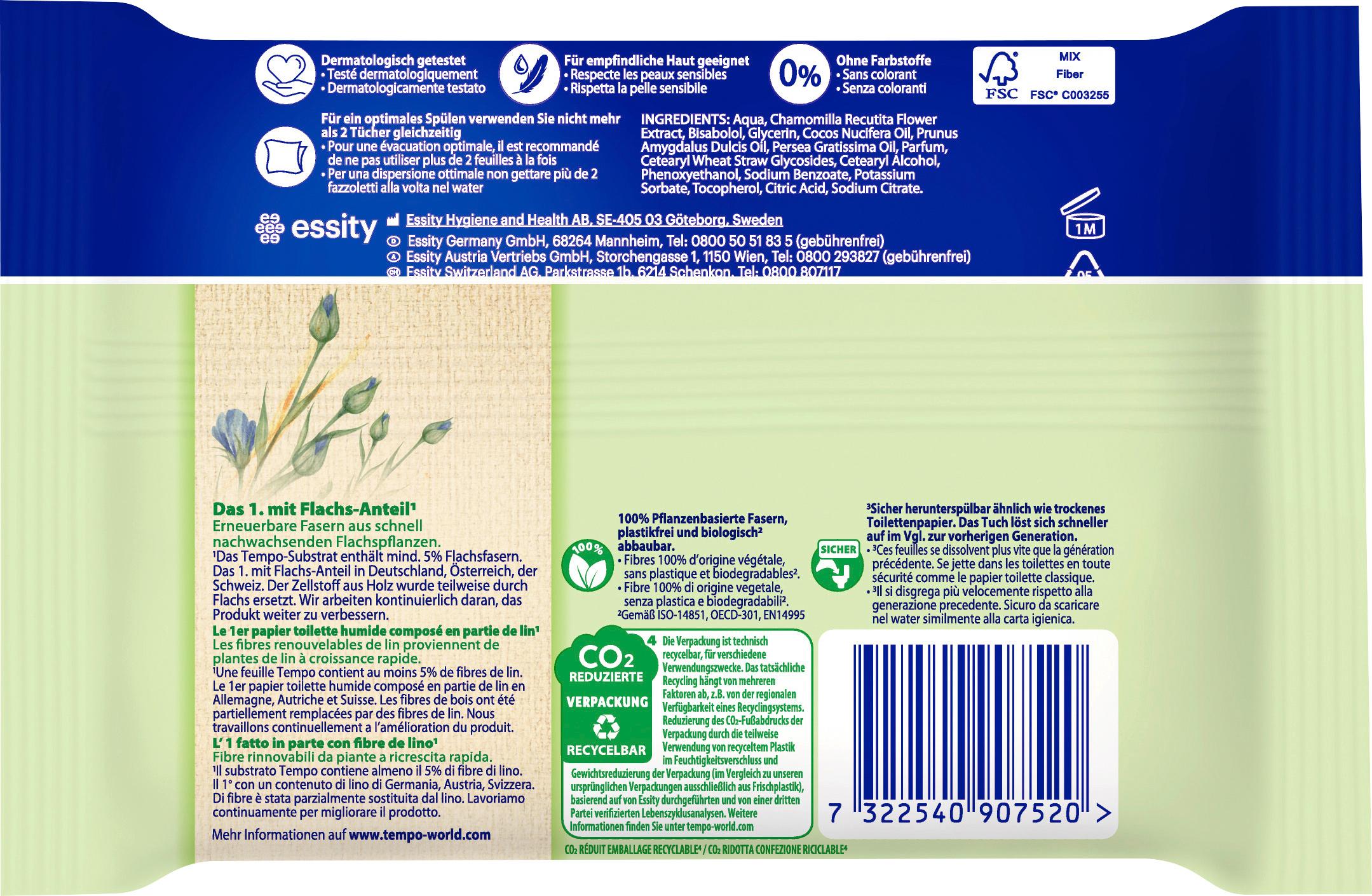 Produktbild Tempo Feuchtes Toilettenpapier Sanft&Sensitiv Aloe Vera 2 von 7