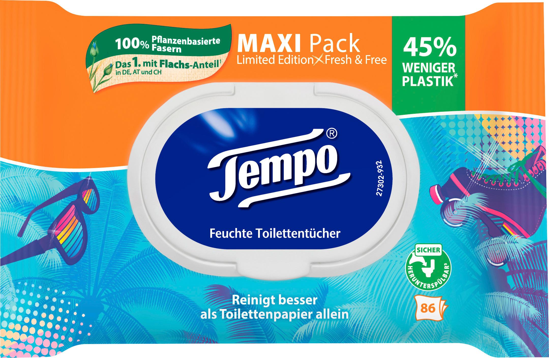 Tempo Feuchtes Toilettenpapier Fresh&Free Maxipack