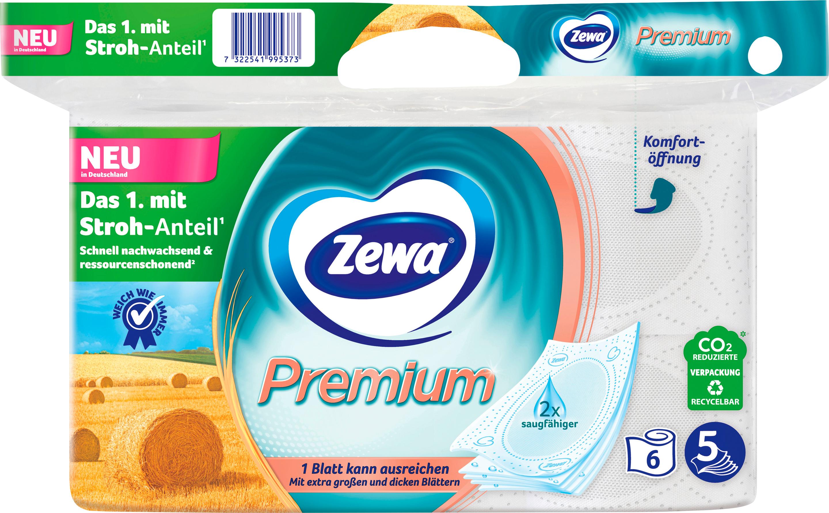 Zewa Premium Toilettenpapier mit Stroh 6x110 Blatt