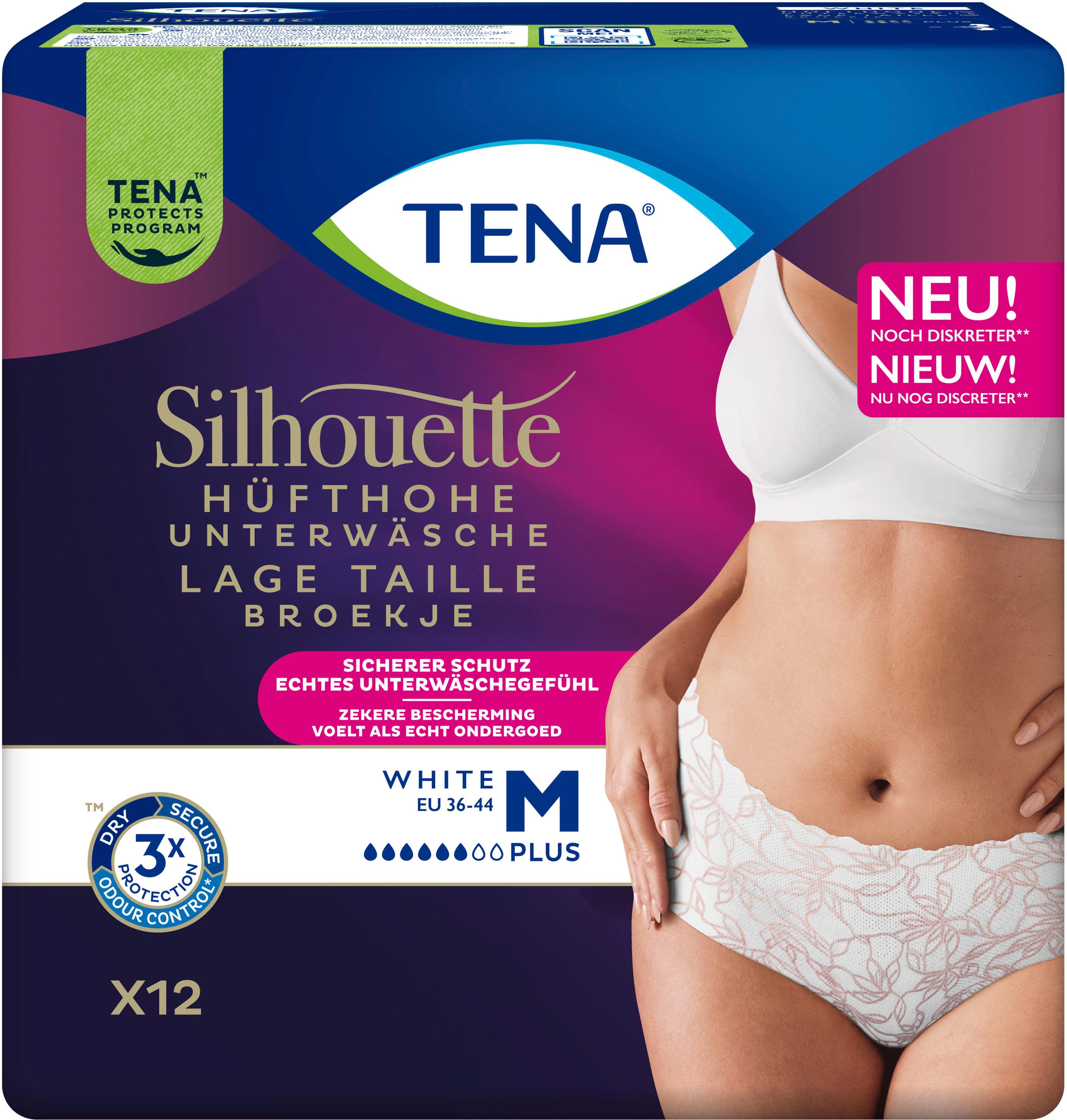 Produktbild Tena Silhouette Hüfthohe Unterwäsche Plus Weiß Gr. M 12 von 13