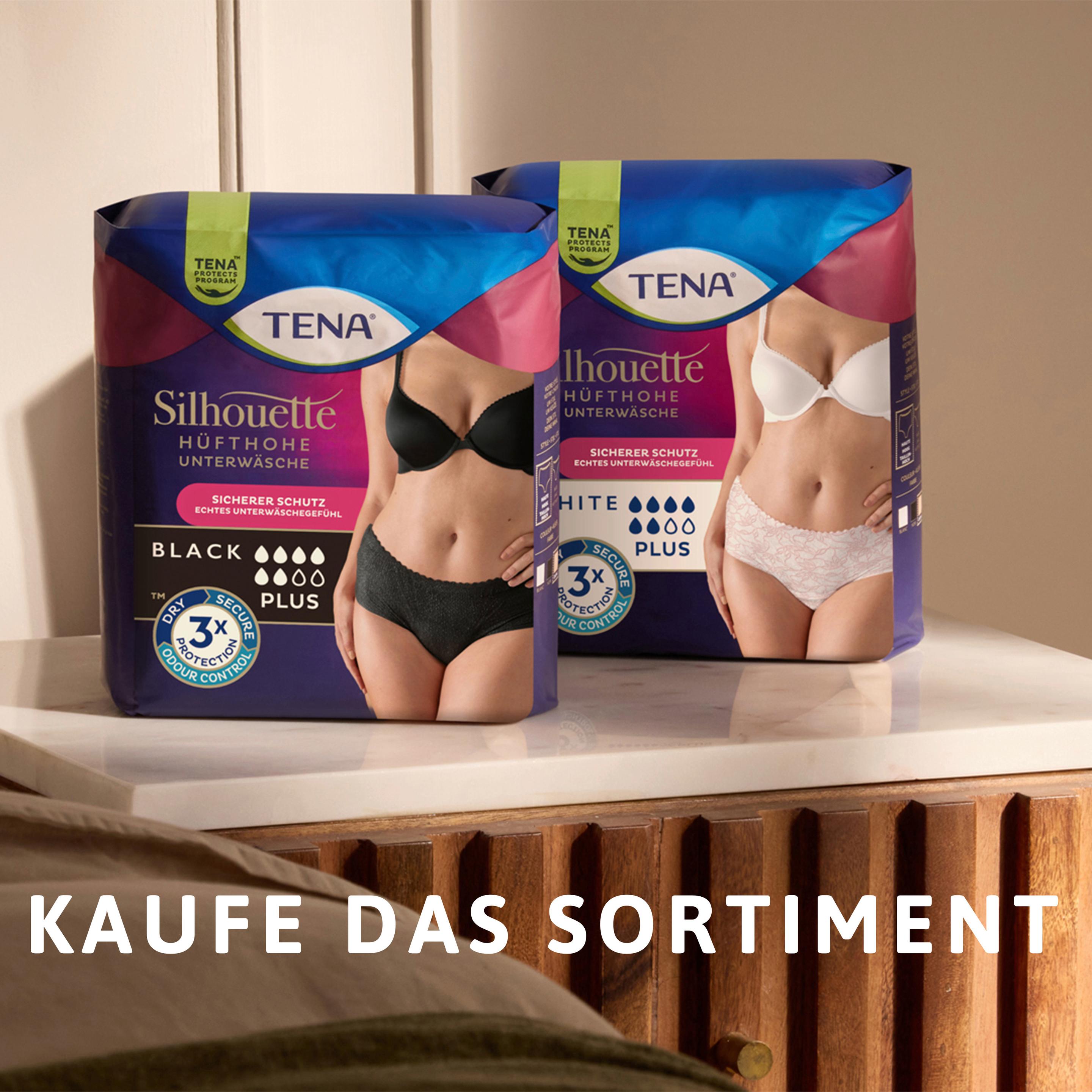 Produktbild Tena Silhouette Hüfthohe Unterwäsche Plus Schwarz Gr. M 2 von 11