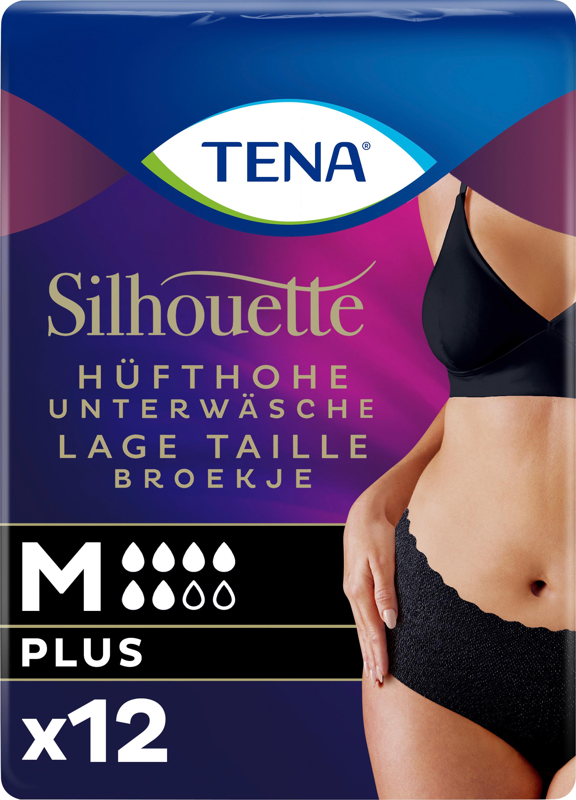 Tena Silhouette Hüfthohe Unterwäsche Plus Schwarz Gr. M