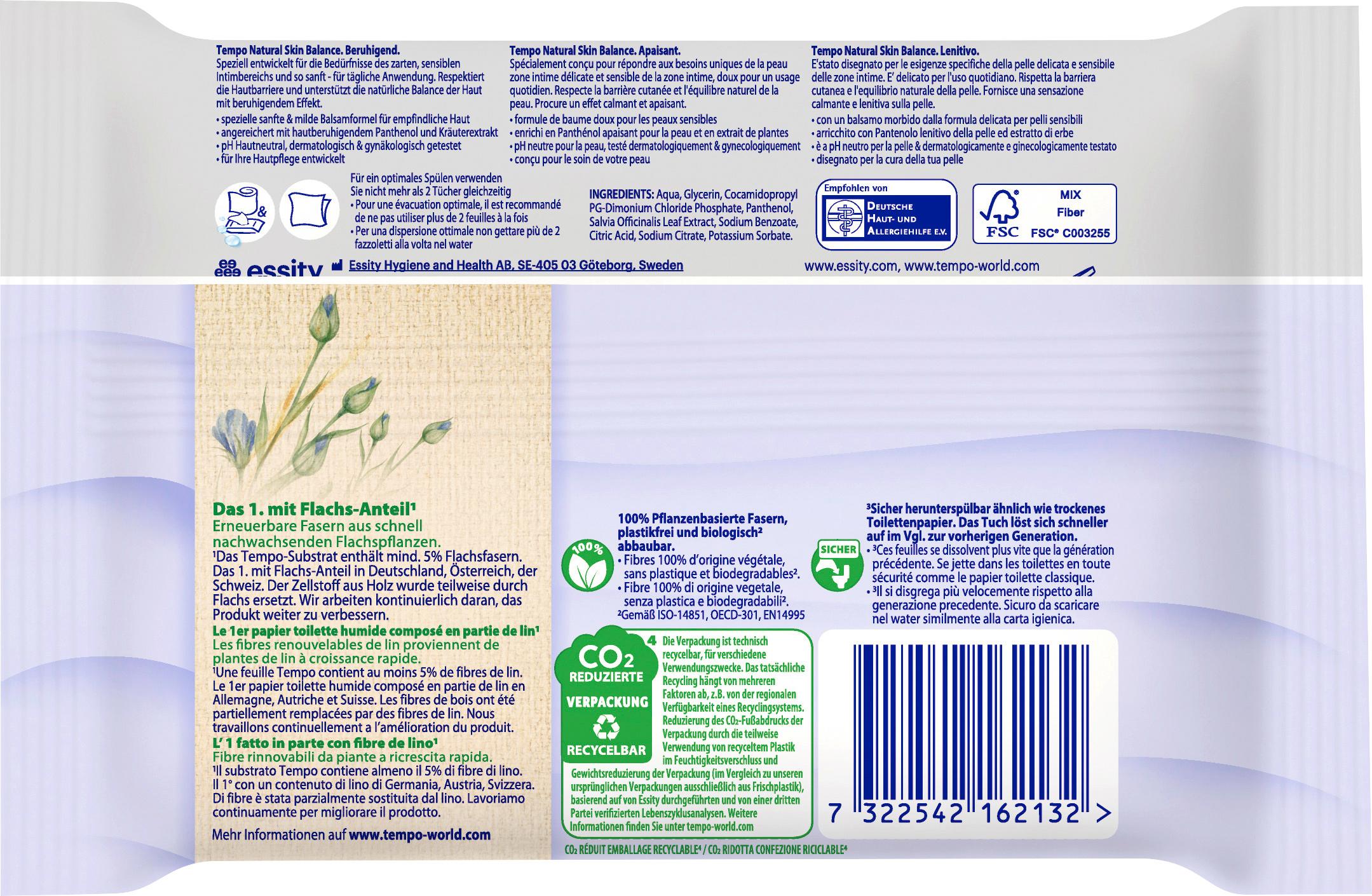 Produktbild Tempo Feuchtes Toilettenpapier Natural Skin Balance 2 von 8