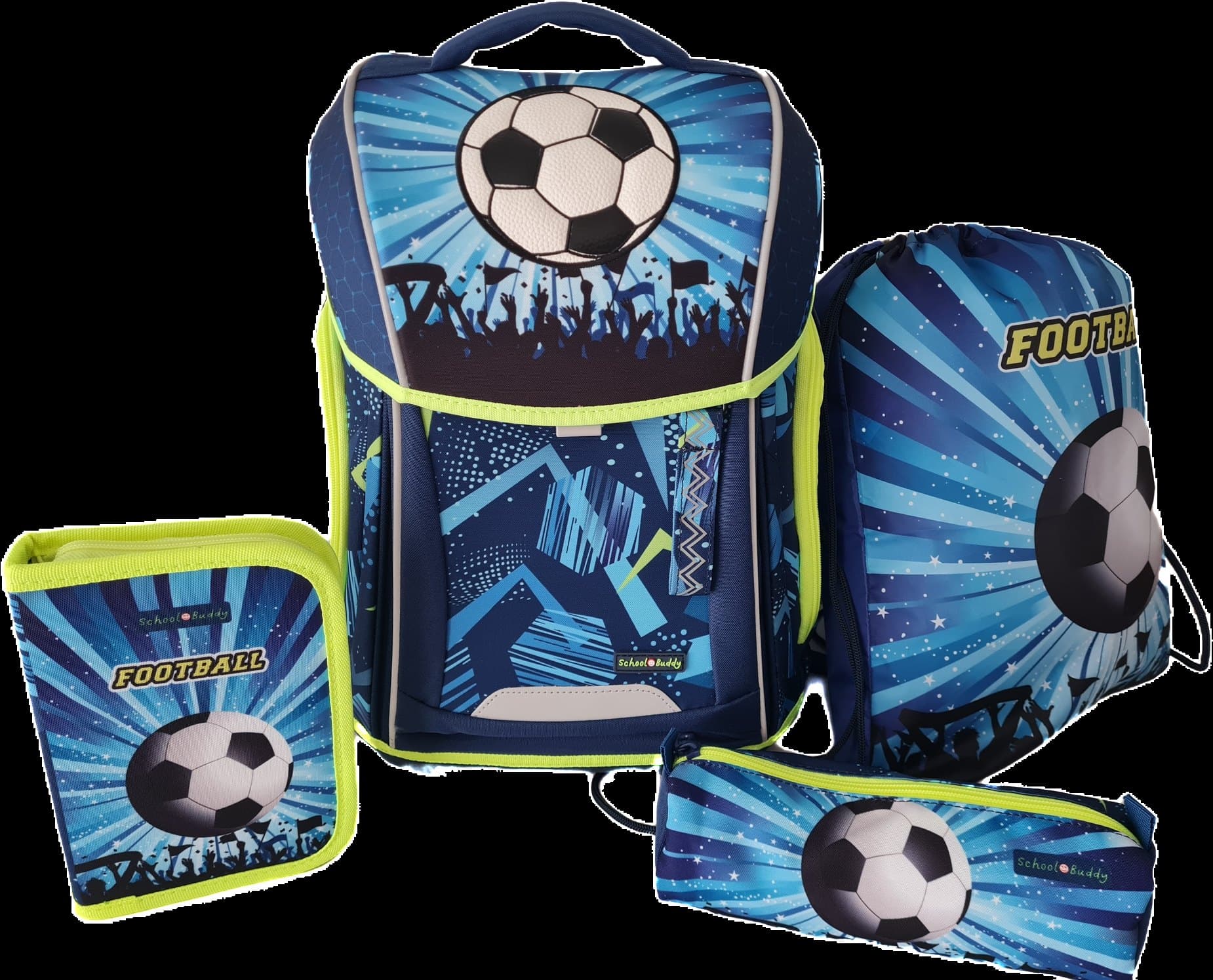 School Buddy WAVE Schulranzen-Set 4-tlg. Football
