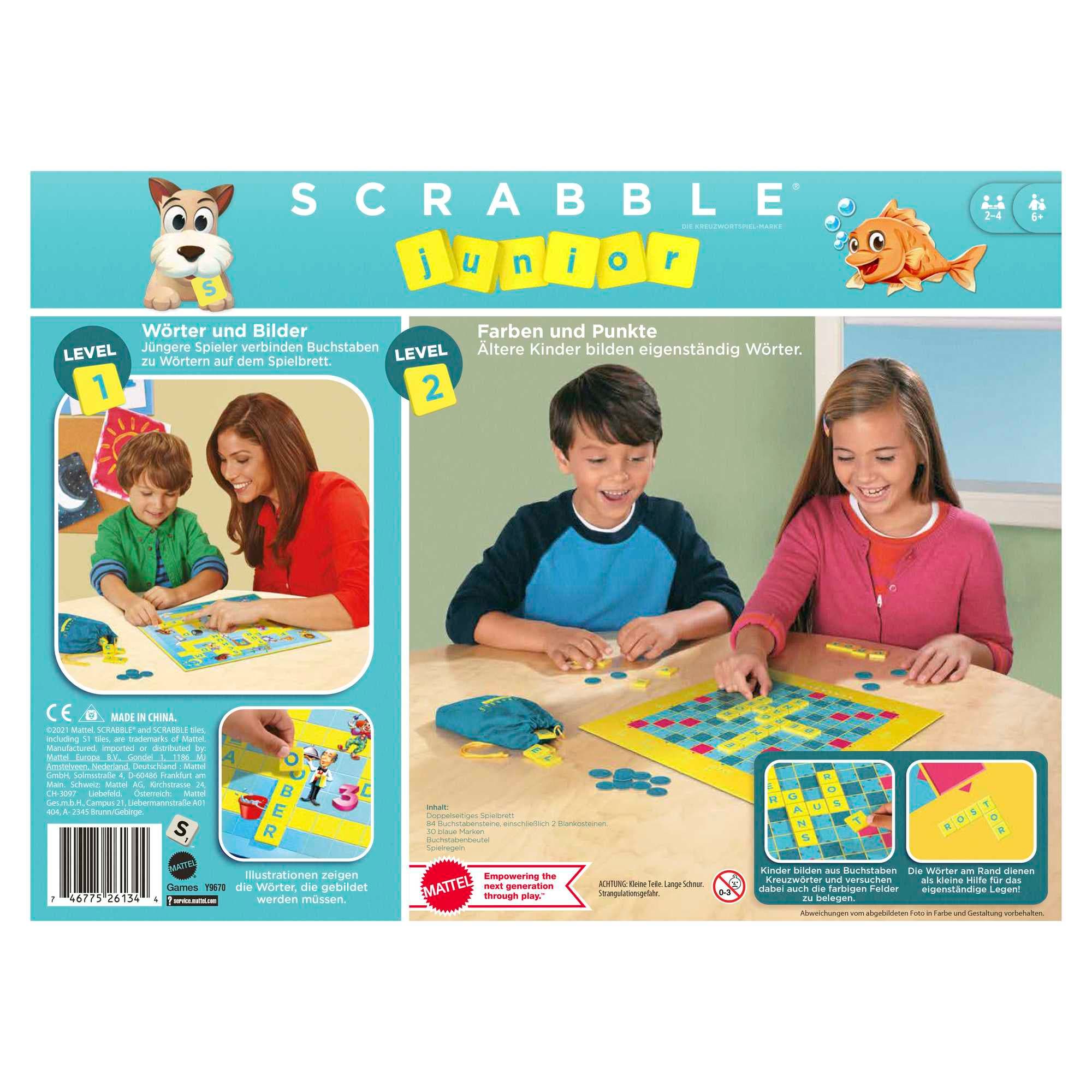 Produktbild Mattel Games Scrabble Junior, Kinderspiel, Lernspiel, Brettspiel, Familienspiel 2 von 7