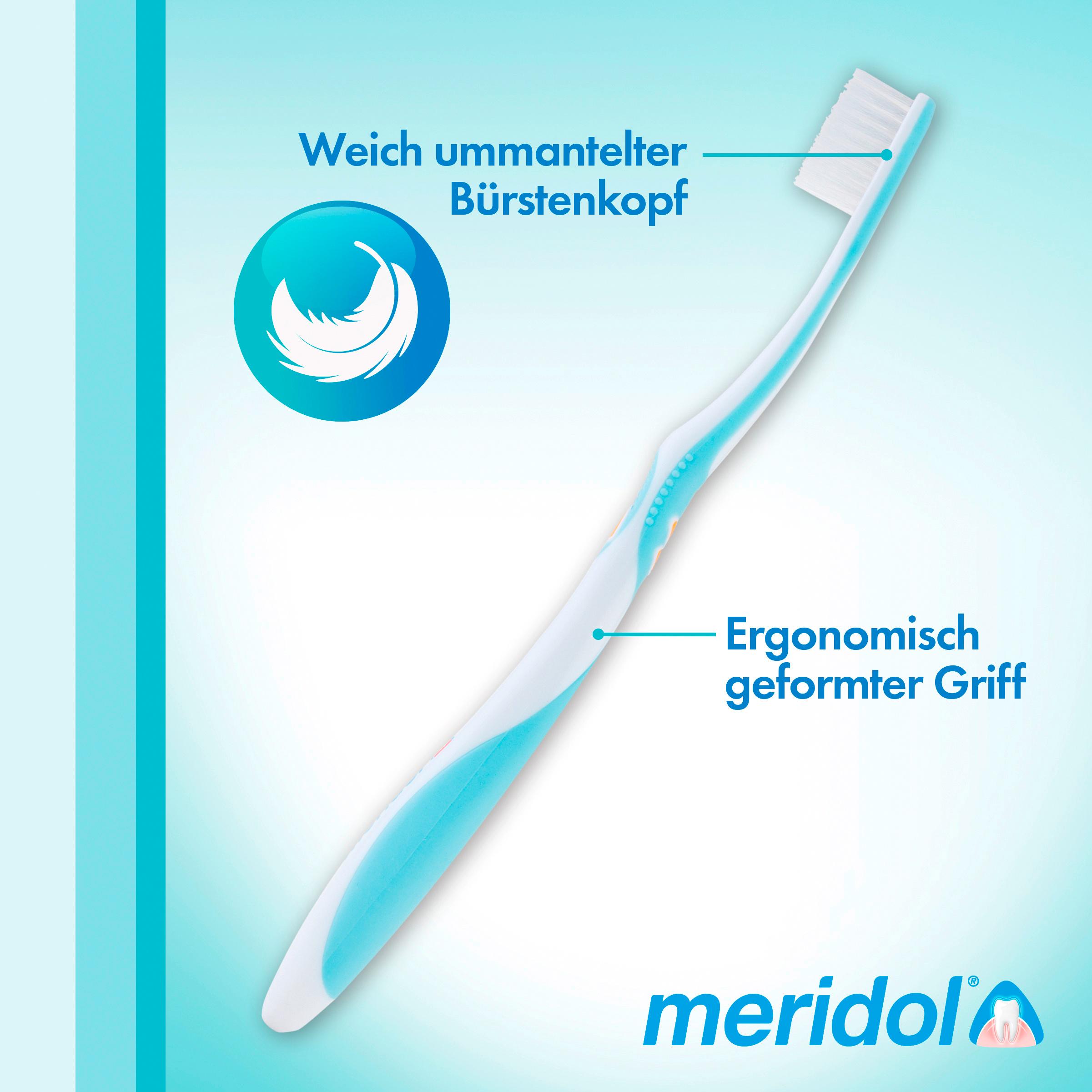 Produktbild meridol Zahnbürste Zahnfleischschutz - Weiche Handzahnbürste für eine schonende Reinigung von Zähnen am Zahnfleischsaum 9 von 11