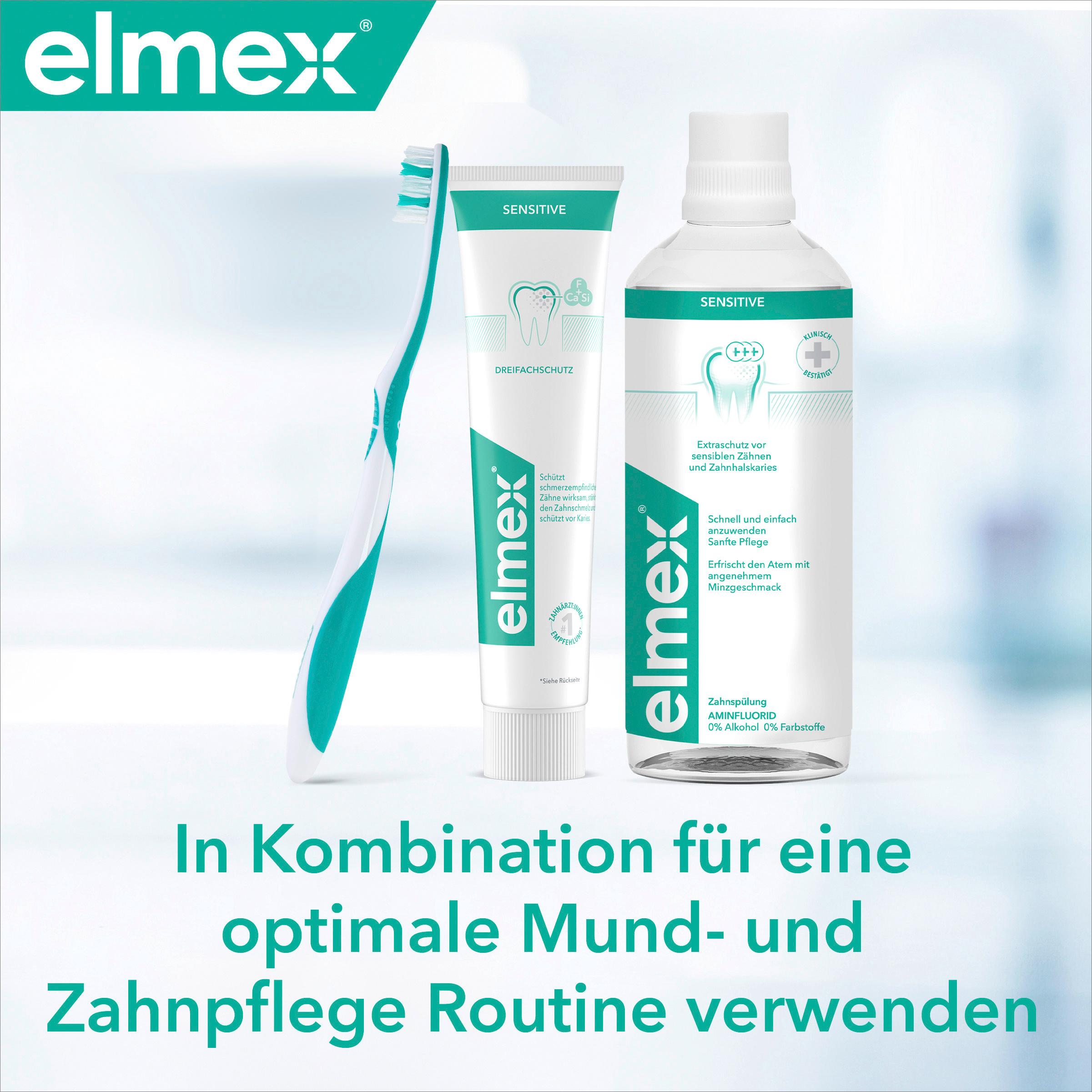 Produktbild elmex Zahnpasta Sensitive – sanfte Zahnreinigung und Schutz für schmerzempfindliche Zähne – für starke Zähne und gegen Karies 7 von 12