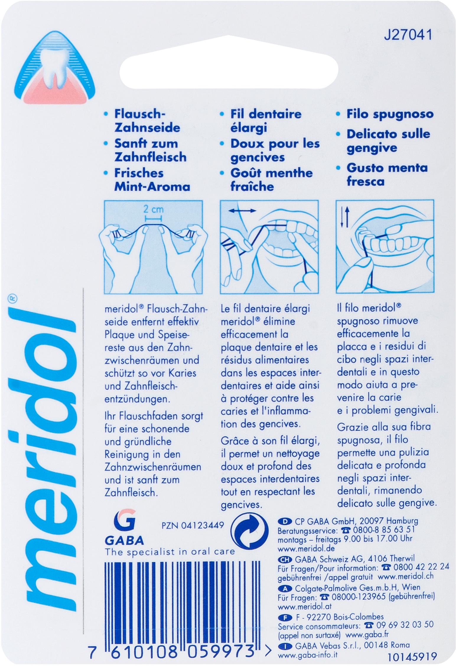 Produktbild meridol Flausch-Zahnseide - zur gründlichen und sanften Reinigung der Zahnzwischenräume 2 von 8