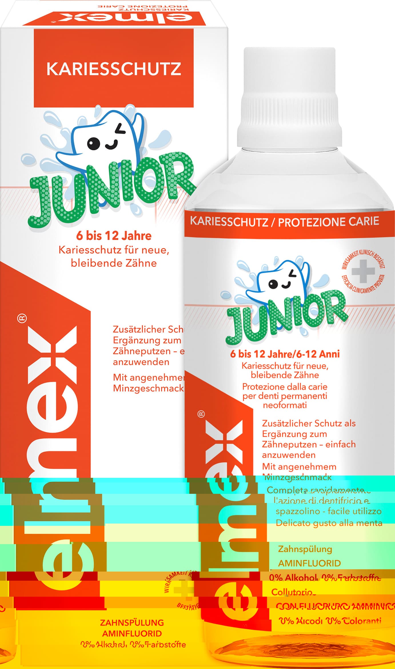 Produktbild elmex Mundspülung Kariesschutz Junior 6-12 Jahre – schützt die neuen, bleibenden Zähne effektiv vor Karies 12 von 12